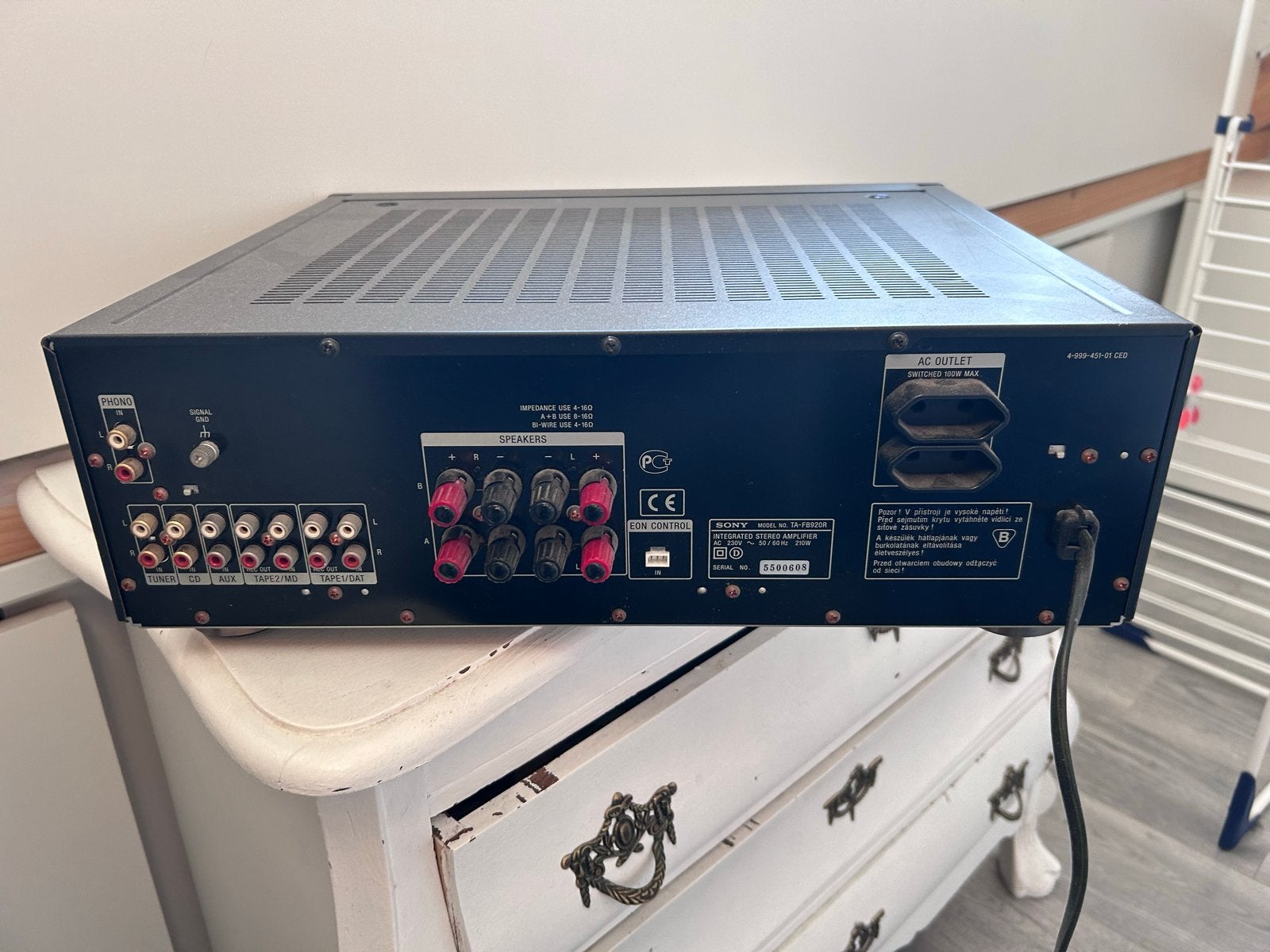 Sony TA-FB940R Geïntegreerde Stereo Versterker, Audio, Tv en Foto, Gebruikt, Ophalen of Verzenden, 60 tot 120 watt, Sony