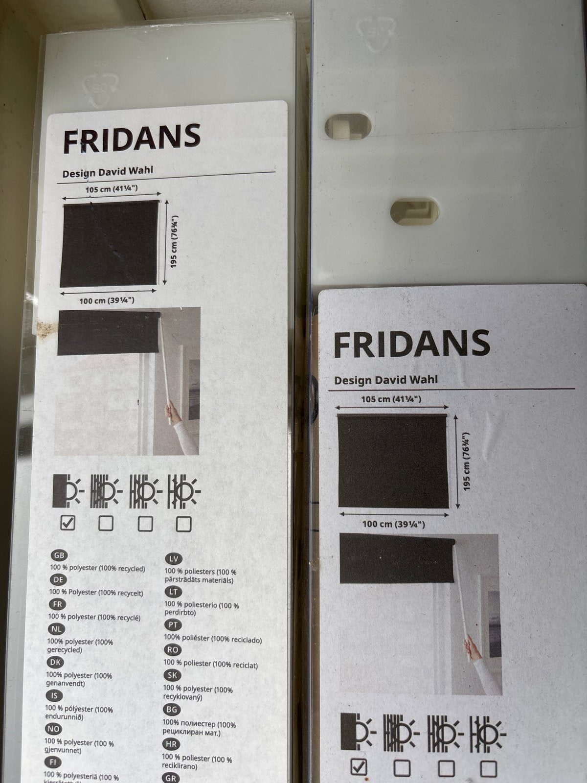 IKEA FRIDANS Rolgordijnen Zwart - Diverse Maten, Ophalen, Zwart, Nieuw, 50 tot 100 cm