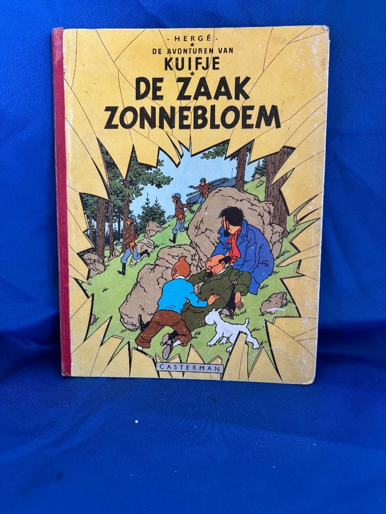 Kuifje de zaak zonnebloem 1e druk harde kaft 1956, Boeken, Stripboeken, Gelezen, Verzenden, Eén stripboek, Hergé