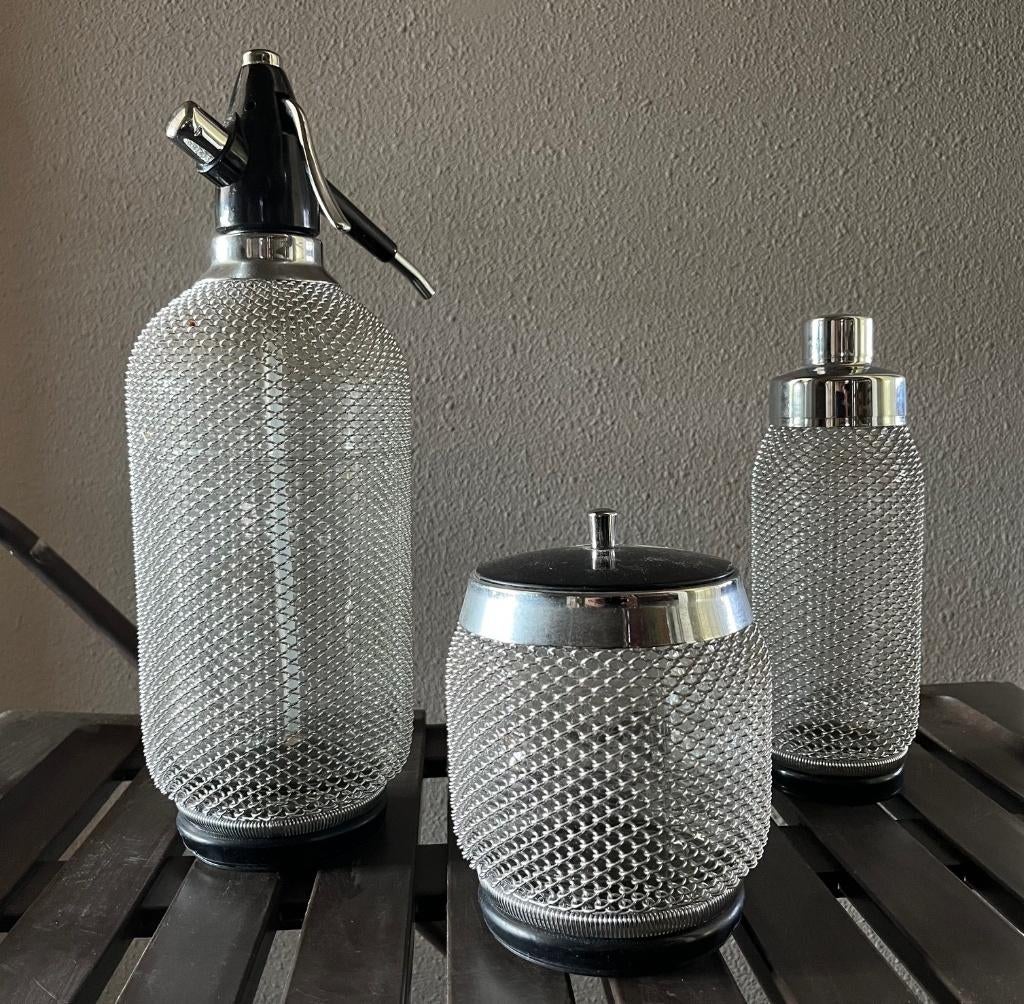 Prachtige vintage Bar spuitfles set, Ophalen of Verzenden
