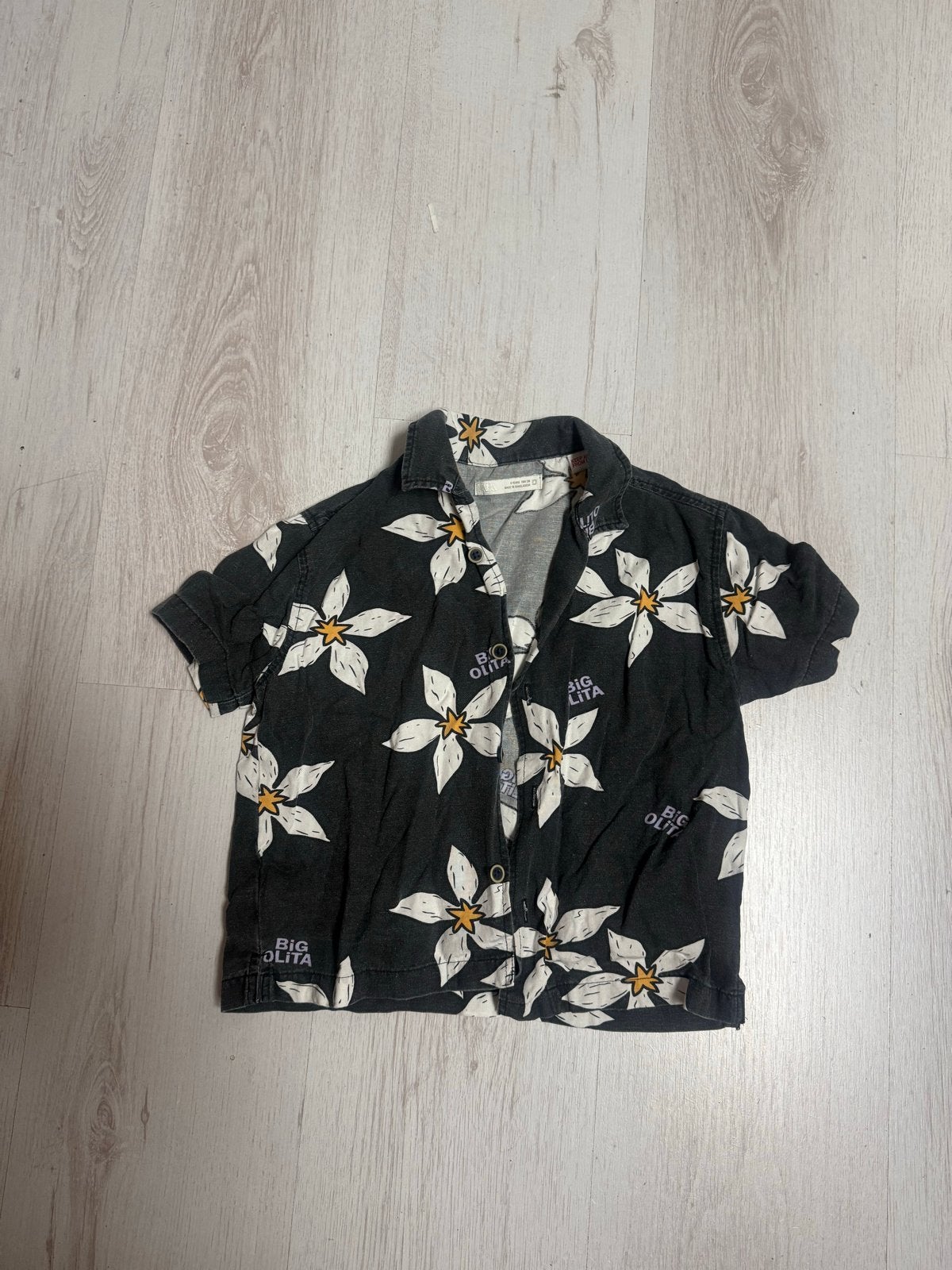 Zara Hawaii shirt bloemenprint maat 104, Ophalen of Verzenden, Zo goed als nieuw, Jongen of Meisje, Overhemd of Blouse