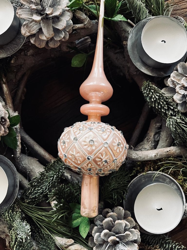 prachtige roze kerstboom piek met strass, Ophalen of Verzenden, Zo goed als nieuw