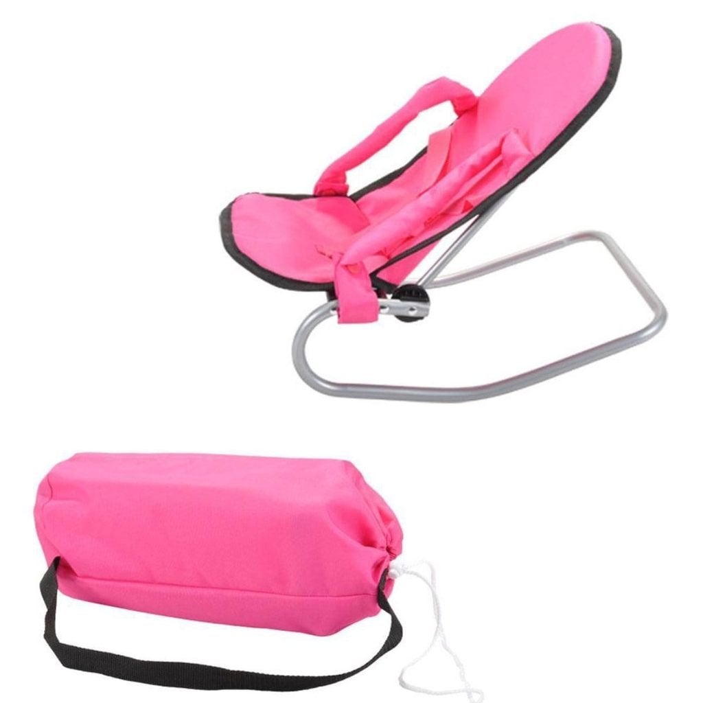 Poppen wipstoel en campingbedje roze, Ophalen, Zo goed als nieuw, Babypop