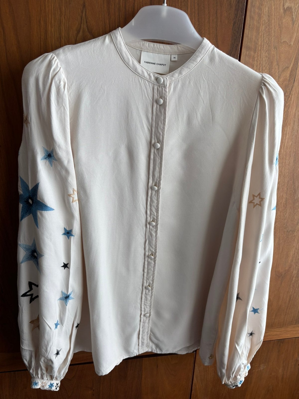 Blouse van Fabienne Chapot maat 36/38, Ophalen of Verzenden, Zo goed als nieuw, Maat 36 (S), Beige