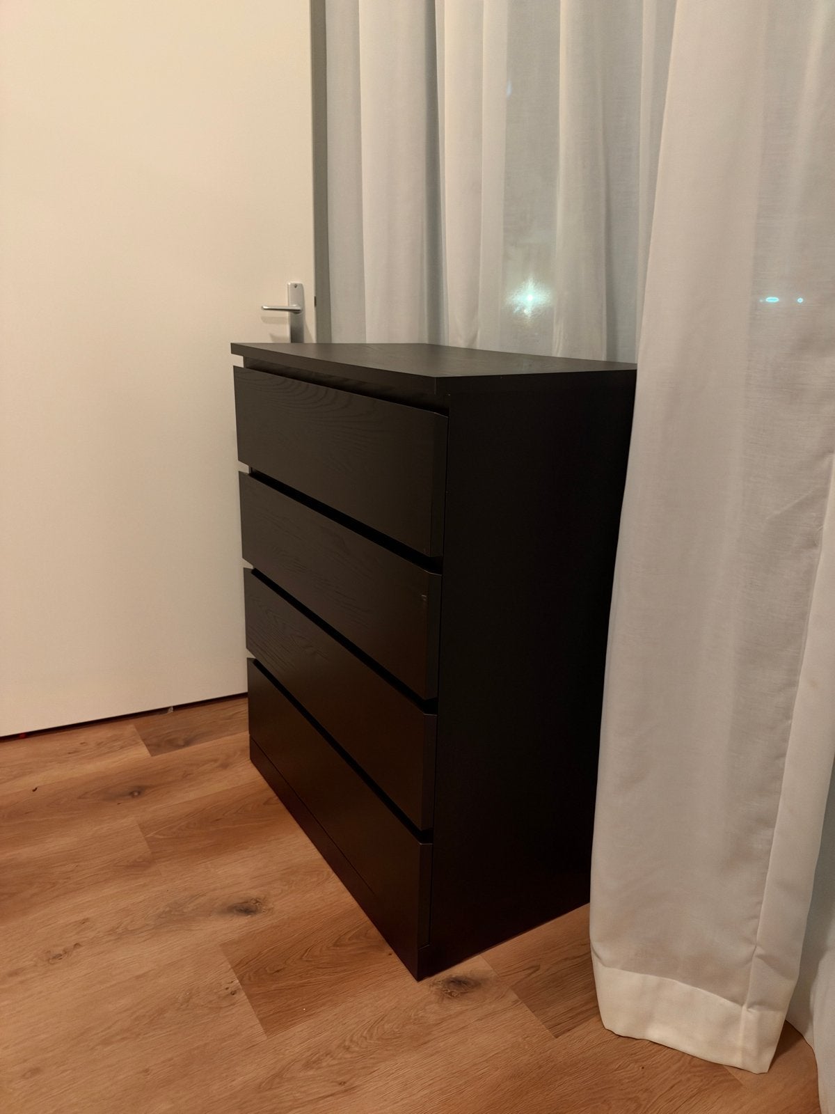 IKEA MALM ladekast met 4 lades, zwartbruin (80x100 cm), Huis en Inrichting, Ophalen, Gebruikt, 100 tot 150 cm, 50 tot 100 cm