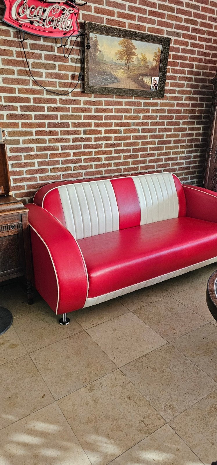 Vintage Bel Air bankstel met salontafel. 
..
.Bankstel en Fa, Ophalen, Gebruikt, 150 tot 200 cm, Driepersoons
