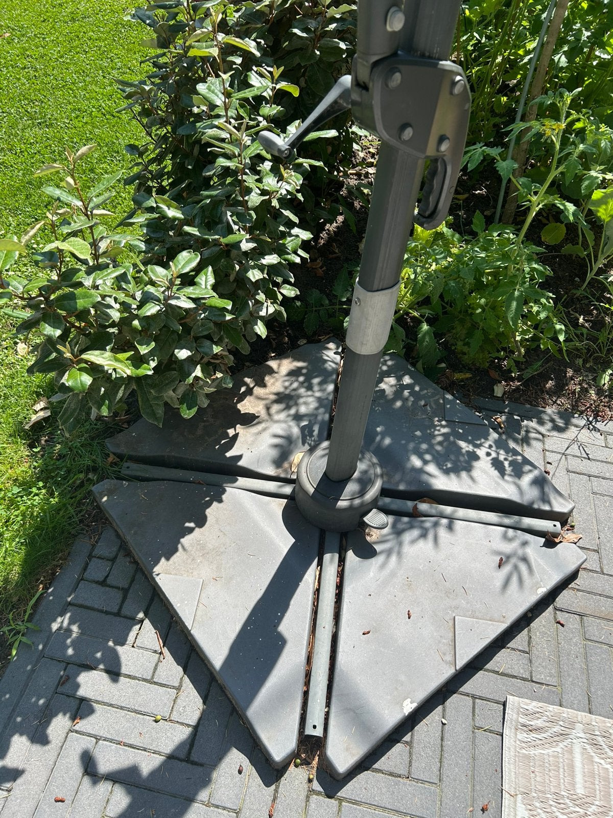 Parasolvoet tegels, Tuin en Terras, Parasols, Ophalen, Zo goed als nieuw, Minder dan 1 meter, Parasolvoet