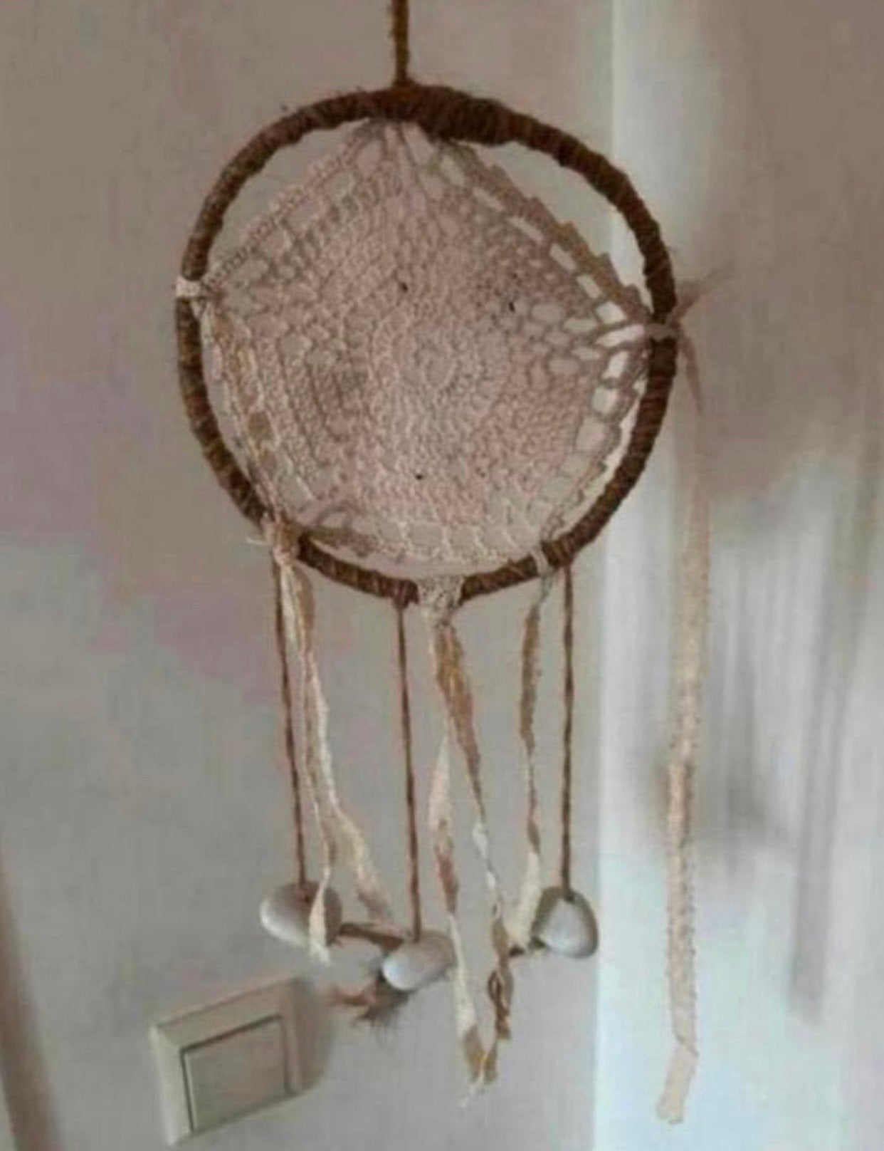 Dromenvanger met kant, mandala en natuurstenen, Ophalen of Verzenden, Zo goed als nieuw