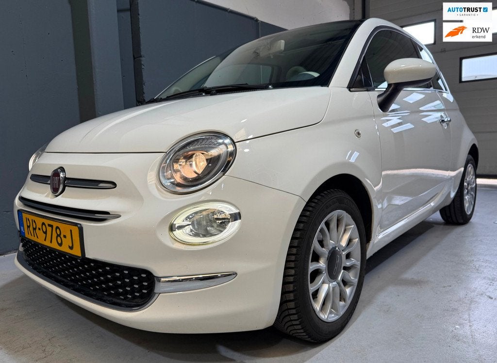Fiat 500 0.9 TwinAir Turbo Lounge/NAP/NETTE AUTO/CARPLAY/, Auto's, Fiat, Voorwielaandrijving, Gebruikt, Start-stop-systeem, Leder en Stof