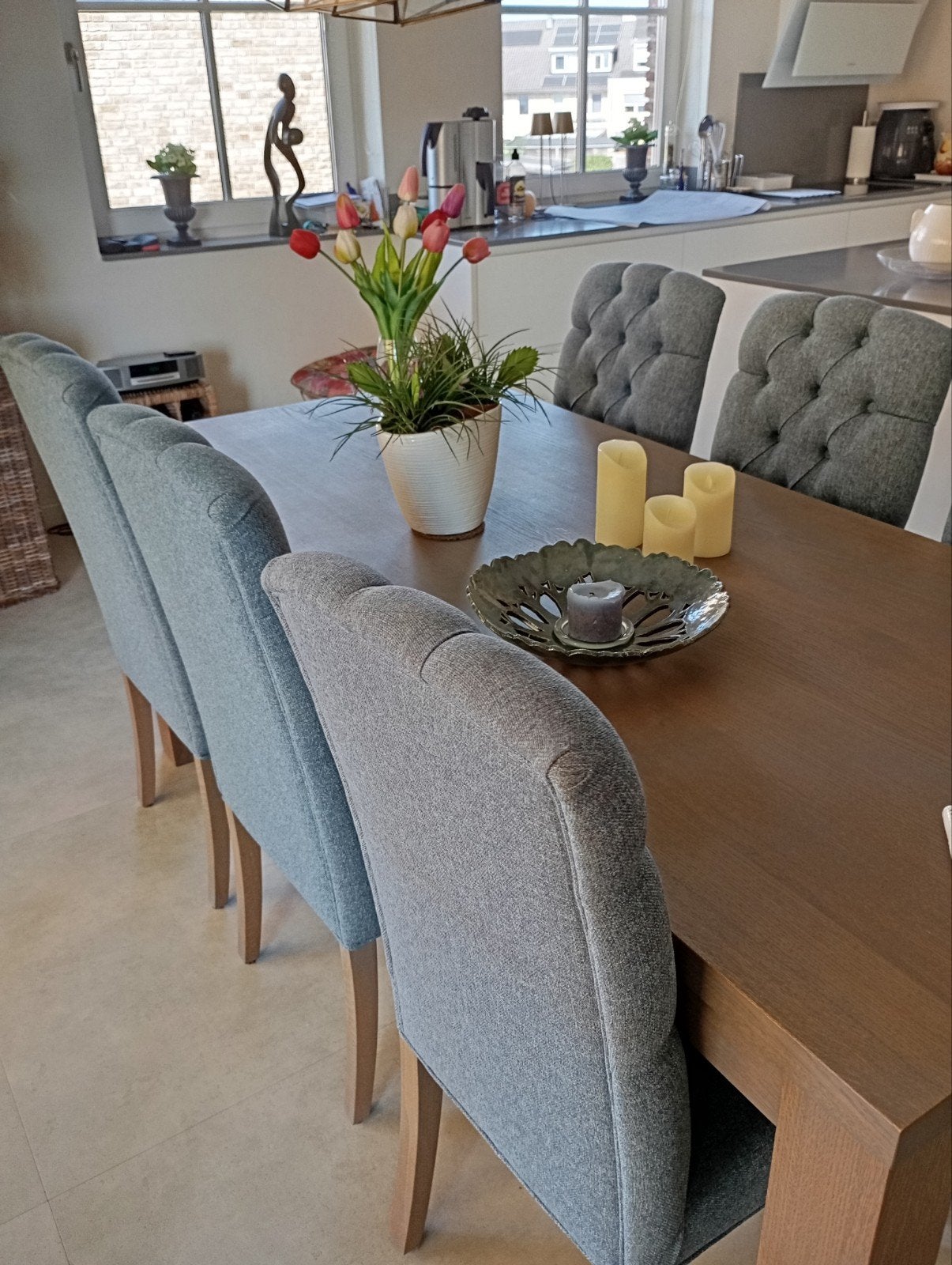 Complete eethoek, Ophalen of Verzenden, Zo goed als nieuw, Licht modern, 4 tot 6 stoelen
