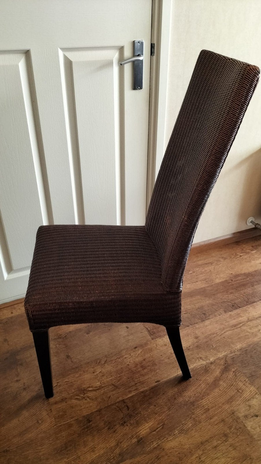 6 eetkamerstoelen, Ophalen, Gebruikt, Bruin, Riet of Rotan