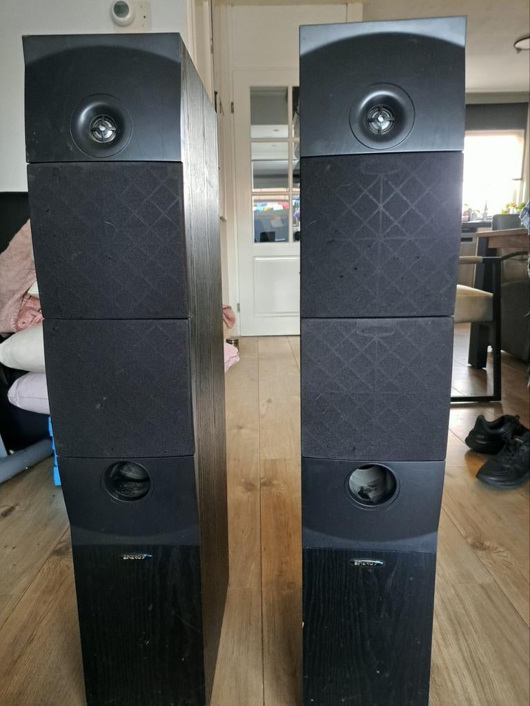 vloerstaande speakers merk energy, Audio, Tv en Foto, Luidsprekers, Ophalen, 120 watt of meer, Front, Rear of Stereo speakers
