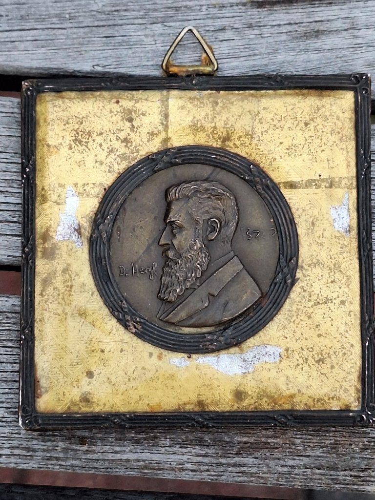 Zeldzame Theodor Herzl Plaquette – 800 Zilveren Lijst, Ophalen of Verzenden