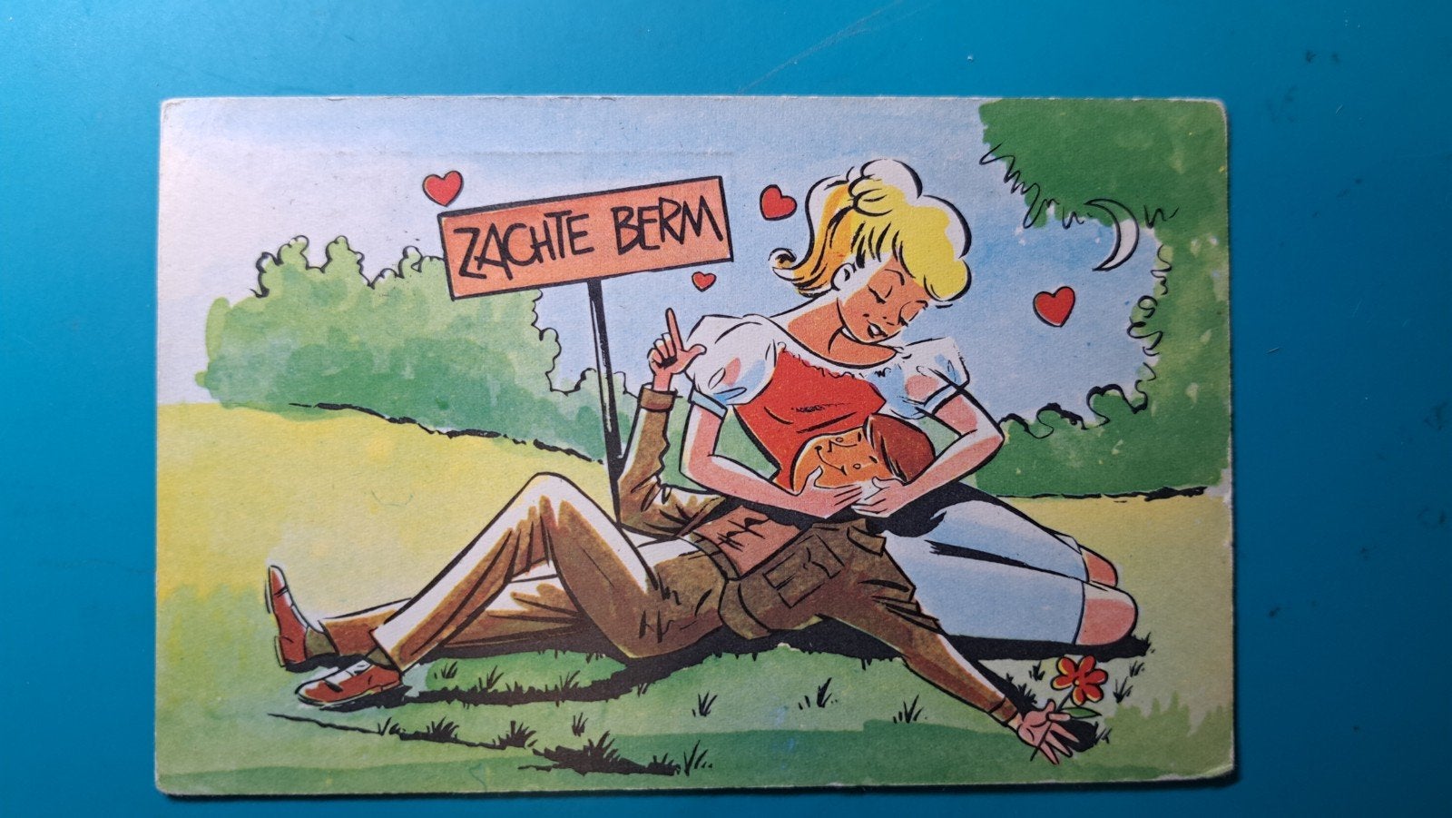 soldaat militair humor 1965 , zachte berm, Ophalen of Verzenden, 1960 tot 1980, Gelopen, Overige thema's
