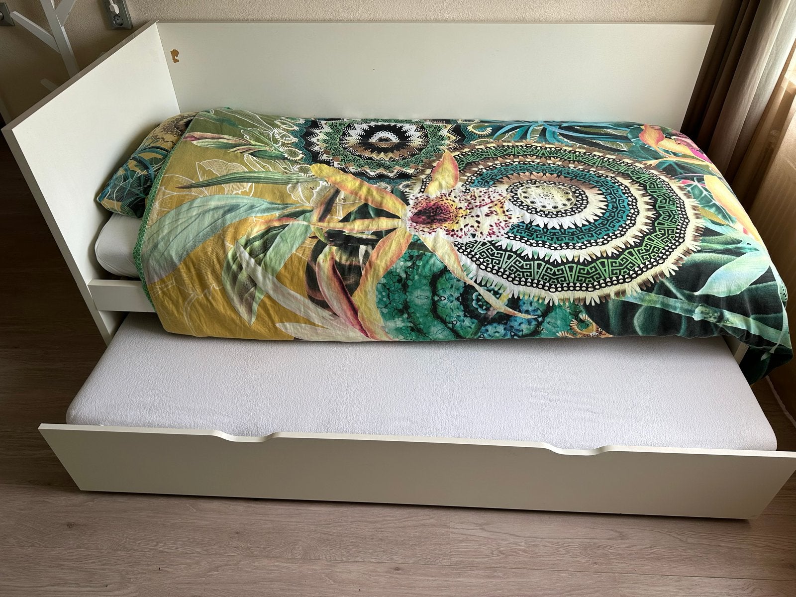 IKEA ODDA eenpersoonsbed 90x200 met FLAXA uitschuifbed, Ophalen, Gebruikt, 90 cm, Eenpersoons