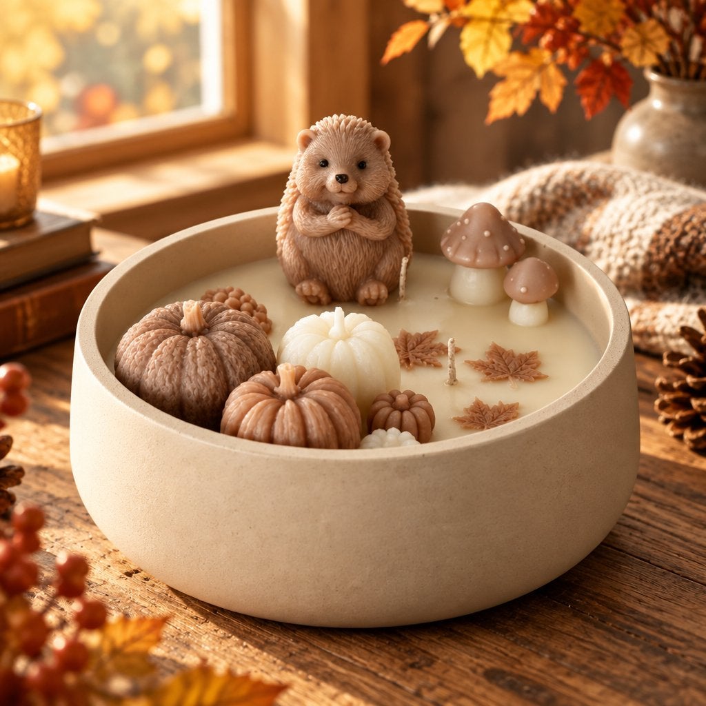 Decoratieve schaal met herfst geurkaars – Autumn Mood, Meerkleurig, Overige merken, Ophalen of Verzenden, Kaars