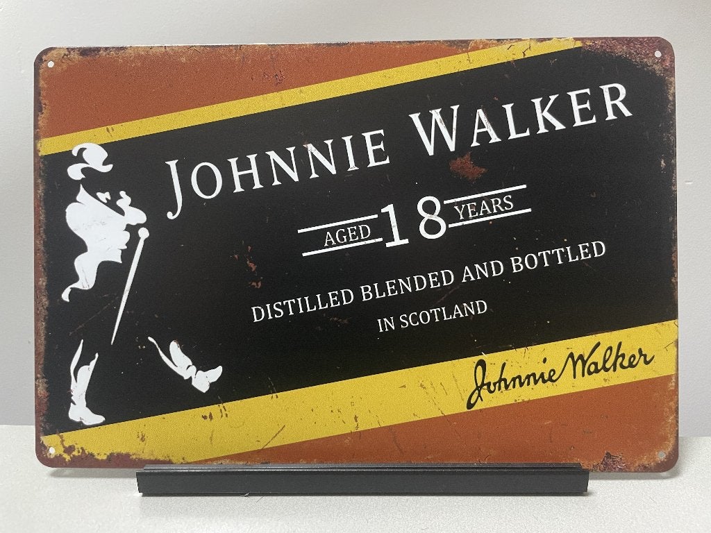 Johnnie Walker 18 years metalen reclamebord (Old Look), Verzamelen, Merken en Reclamevoorwerpen, Www.pand50.nl, Reclamebord, Nieuw