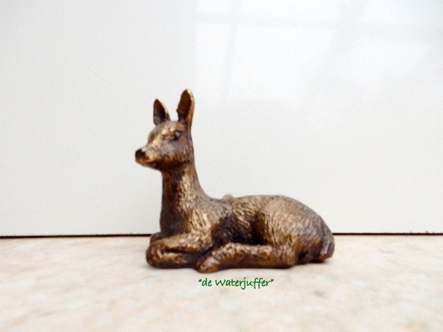 082* Bronzen hertje (Boven €75 geen verzendkosten), Ophalen of Verzenden, Nieuw, Overige materialen, Dierenbeeld