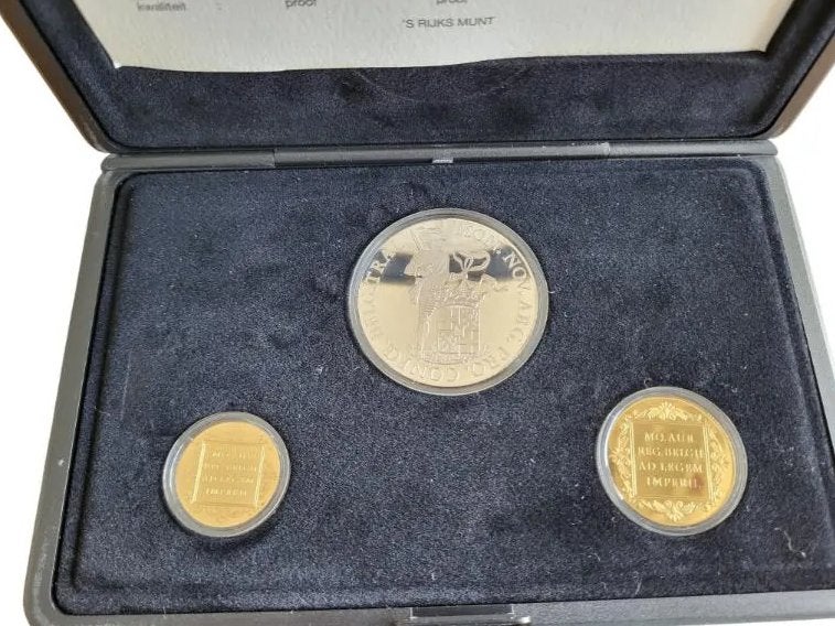 Nederland combinatieset gouden en zilveren dukaat 1992 in pr, Ophalen of Verzenden, Goud
