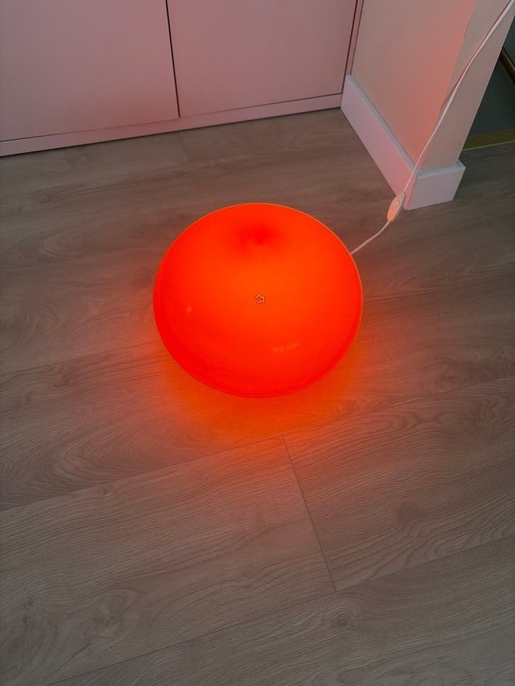 Vintage Oranje Bol Lamp ILU - Glas, Ophalen, Overige merken, Gebruikt, Kunststof