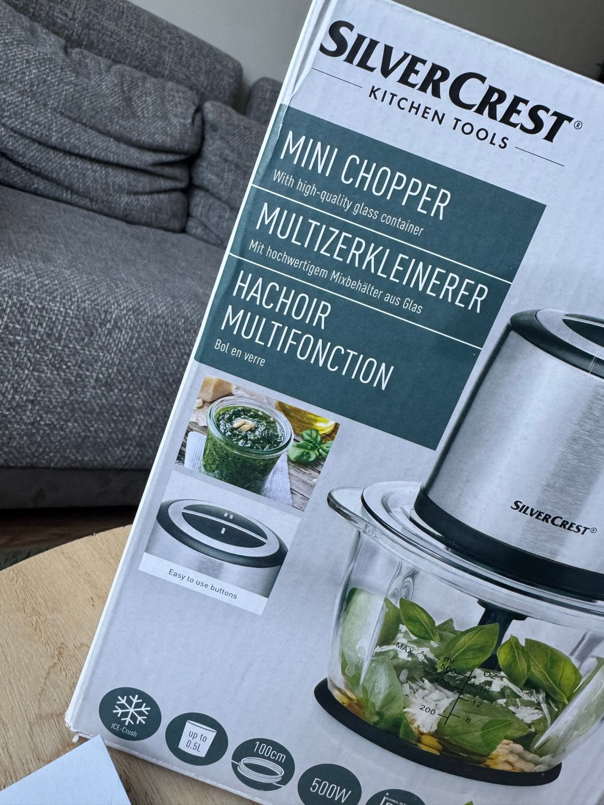 SilverCrest Hakmolen 500W met Glazen Kom, Ophalen, Nieuw, Blender