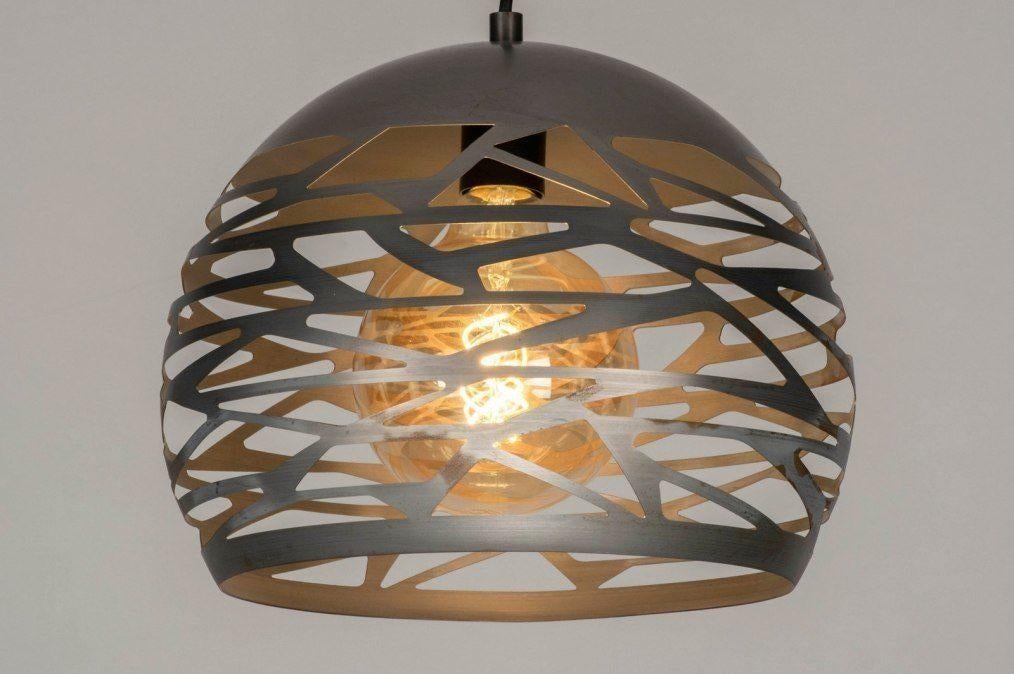 hanglamp staal raw of zwart bank bed slaapkamer tafellamp, Huis en Inrichting, Lampen | Hanglampen, Ophalen of Verzenden, Nieuw