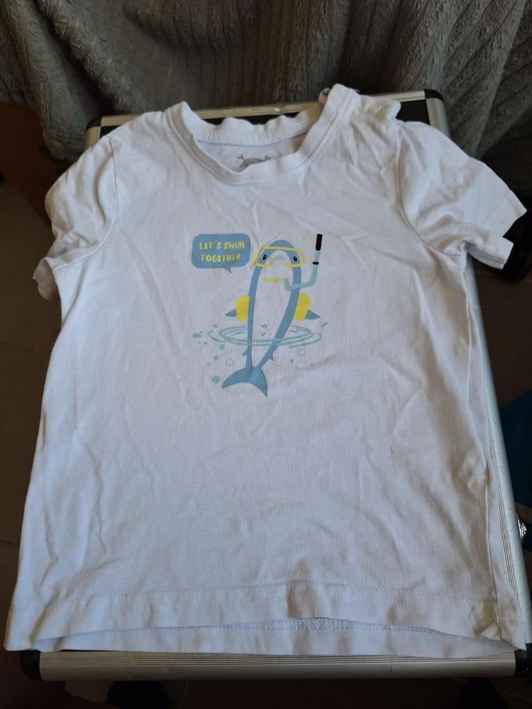 Wit tshirt swim maat 86-92, Kinderen en Baby's, Babykleding | Maat 86, Jongetje of Meisje, Lupilu, Onbekend, Ophalen of Verzenden