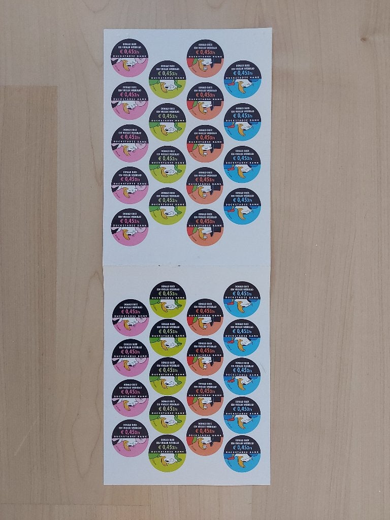 Donald Duck munt stickers (NIEUW), Ophalen of Verzenden, Nieuw, Strip of Tekenfilm