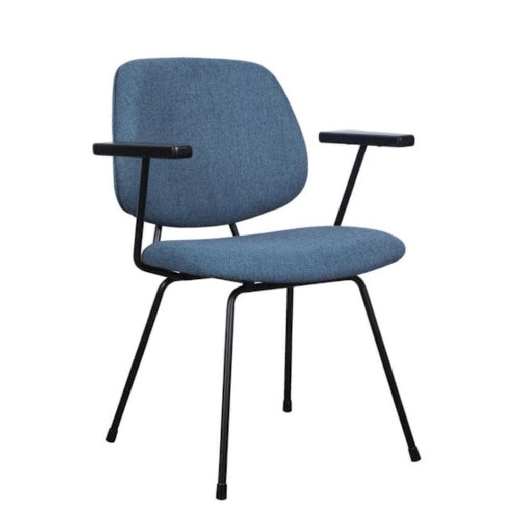 MN Sepp Extra Brede Gestoffeerde Vergaderstoel Blauw Met Arm, Blauw, Nieuw, Ophalen of Verzenden, Stof