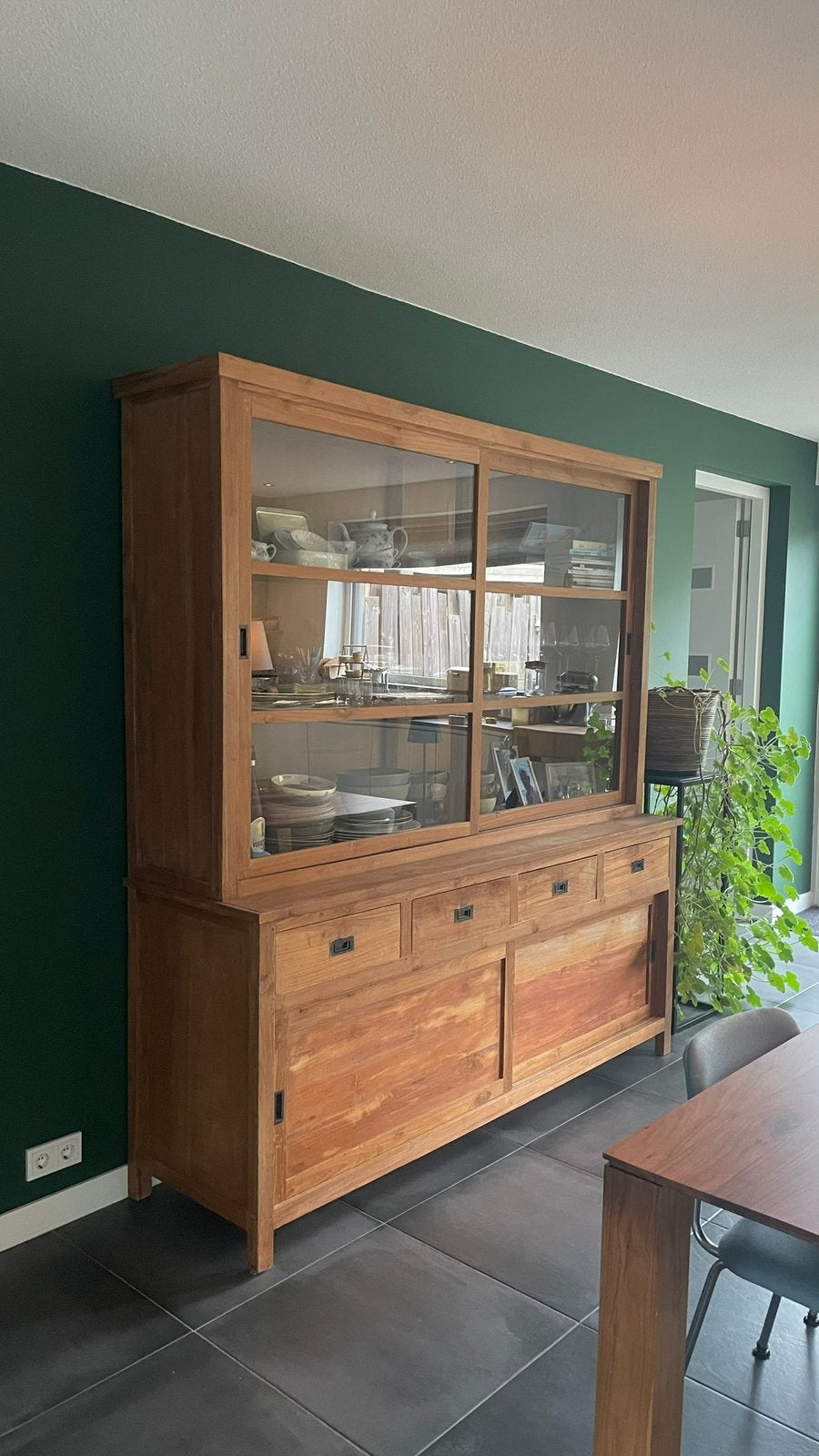 Teakhouten buffetkast b 200 x h 220, Huis en Inrichting, Kasten | Buffetkasten, Ophalen, Met deur(en), 200 cm of meer, Teakhout
