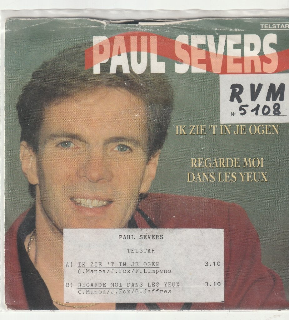 Paul Severs Ik zie 't in je ogen vinyl single, Cd's en Dvd's, Vinyl Singles, Ophalen of Verzenden, Zo goed als nieuw, Nederlandstalig