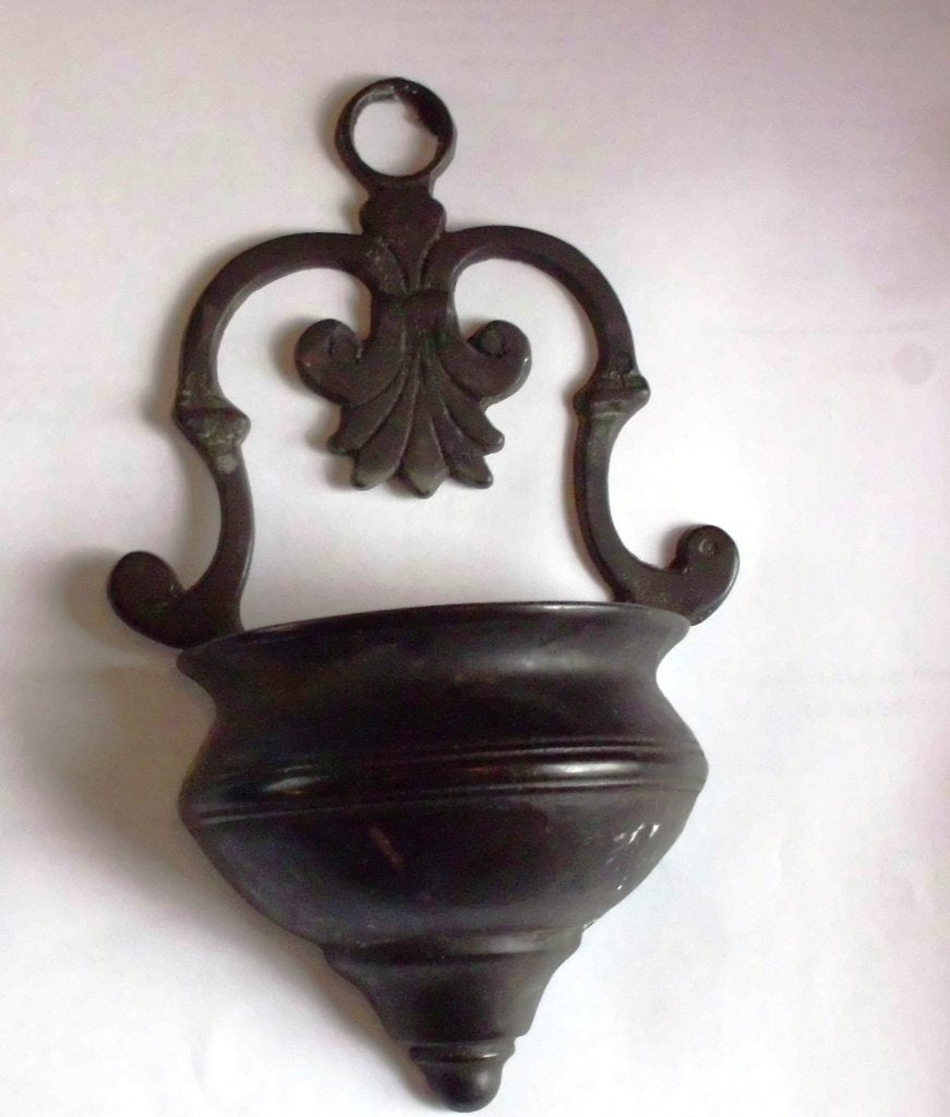 Antieke rood koperen wijwater bakje ., Antiek en Kunst, Ophalen of Verzenden, Koper