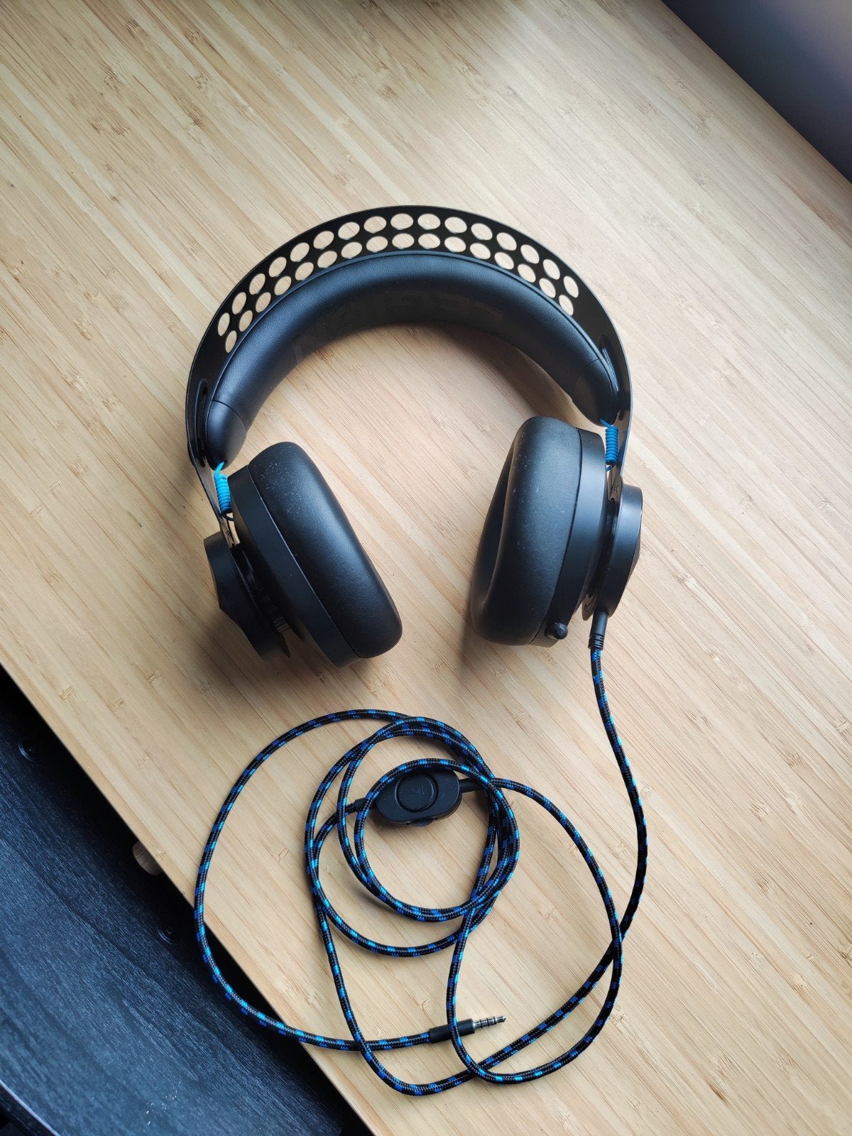 Lenovo Gaming Headset - Zwart/Blauw, Audio, Tv en Foto, Koptelefoons, Zo goed als nieuw, Gaming, Logitech, Zwart, Microfoon, Verstelbaar