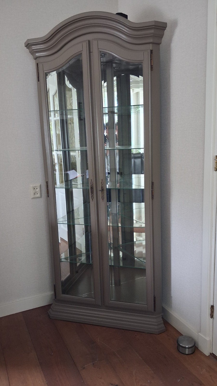 Vitrine kast, Ophalen, 50 tot 100 cm, Zo goed als nieuw, 150 tot 200 cm