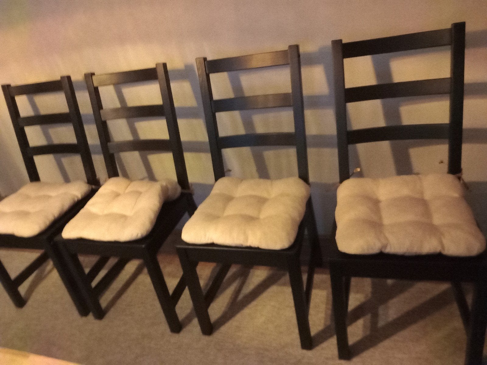 donkere houten stoelen.  nieuw, Zwart, Nieuw, Ophalen of Verzenden, Vier
