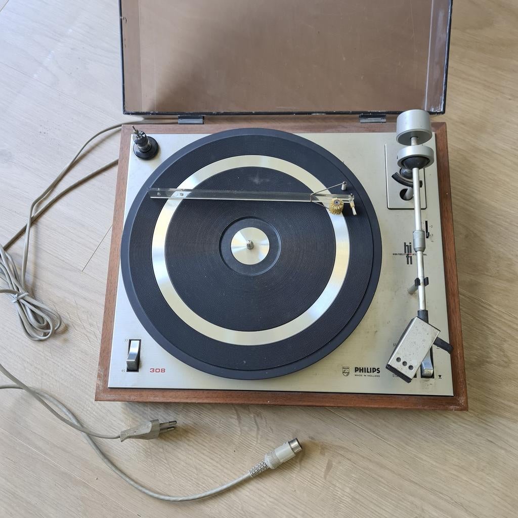 Philips 308 Platenspeler - Vintage Hifi, Ophalen, Gebruikt, Platenspeler, Philips