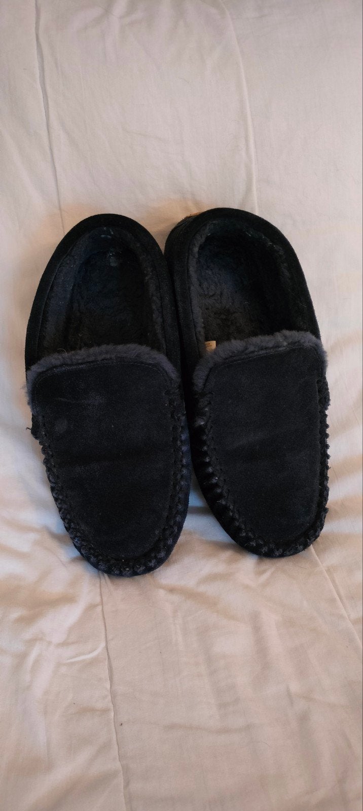 Warmbat suede blauwe pantoffels/sloffen, maat 44, Blauw, Zo goed als nieuw, Pantoffels of Sloffen, Warmbat