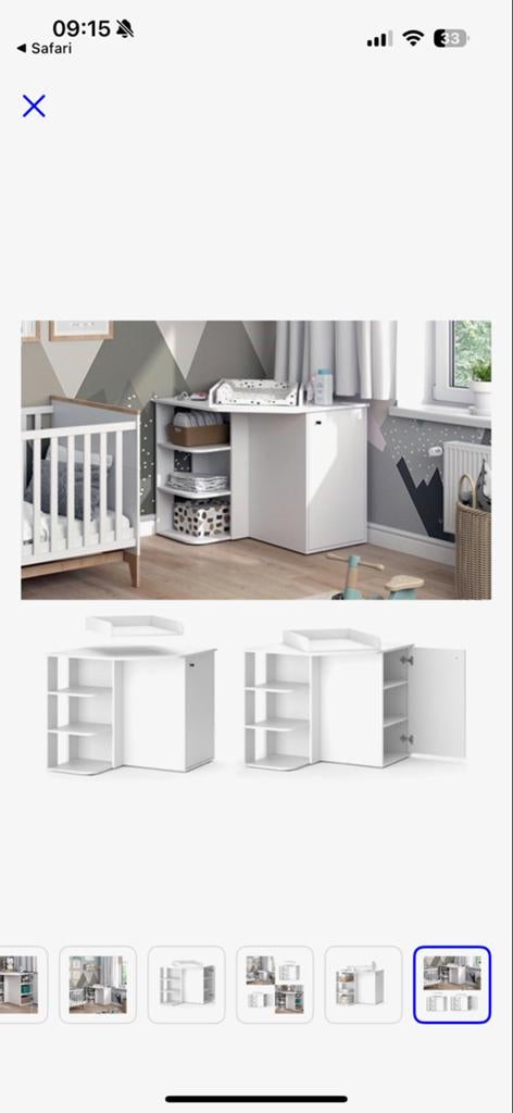 Witte hoek commode met opbergruimte, Kinderen en Baby's, Kinderkamer | Commodes en Kasten, Ophalen, 50 tot 70 cm, Opstaande rand