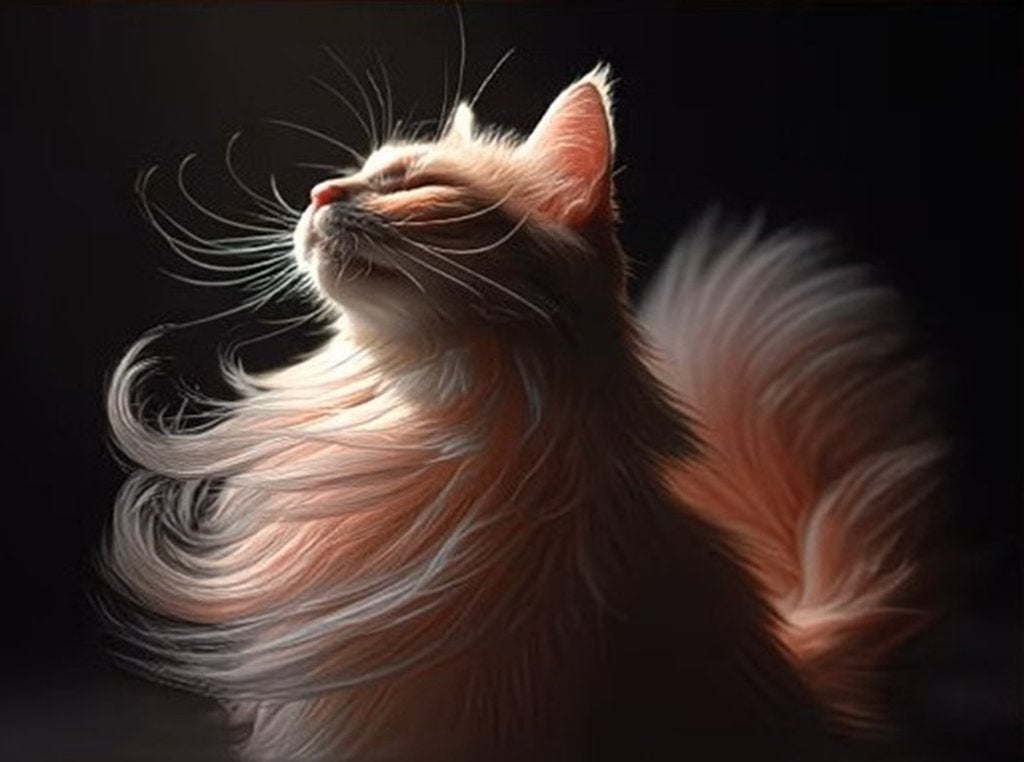 50x40cm Diamond painting poes langharig (rond) nr 99, Verzenden, Nieuw, Dieren, Diamond painting