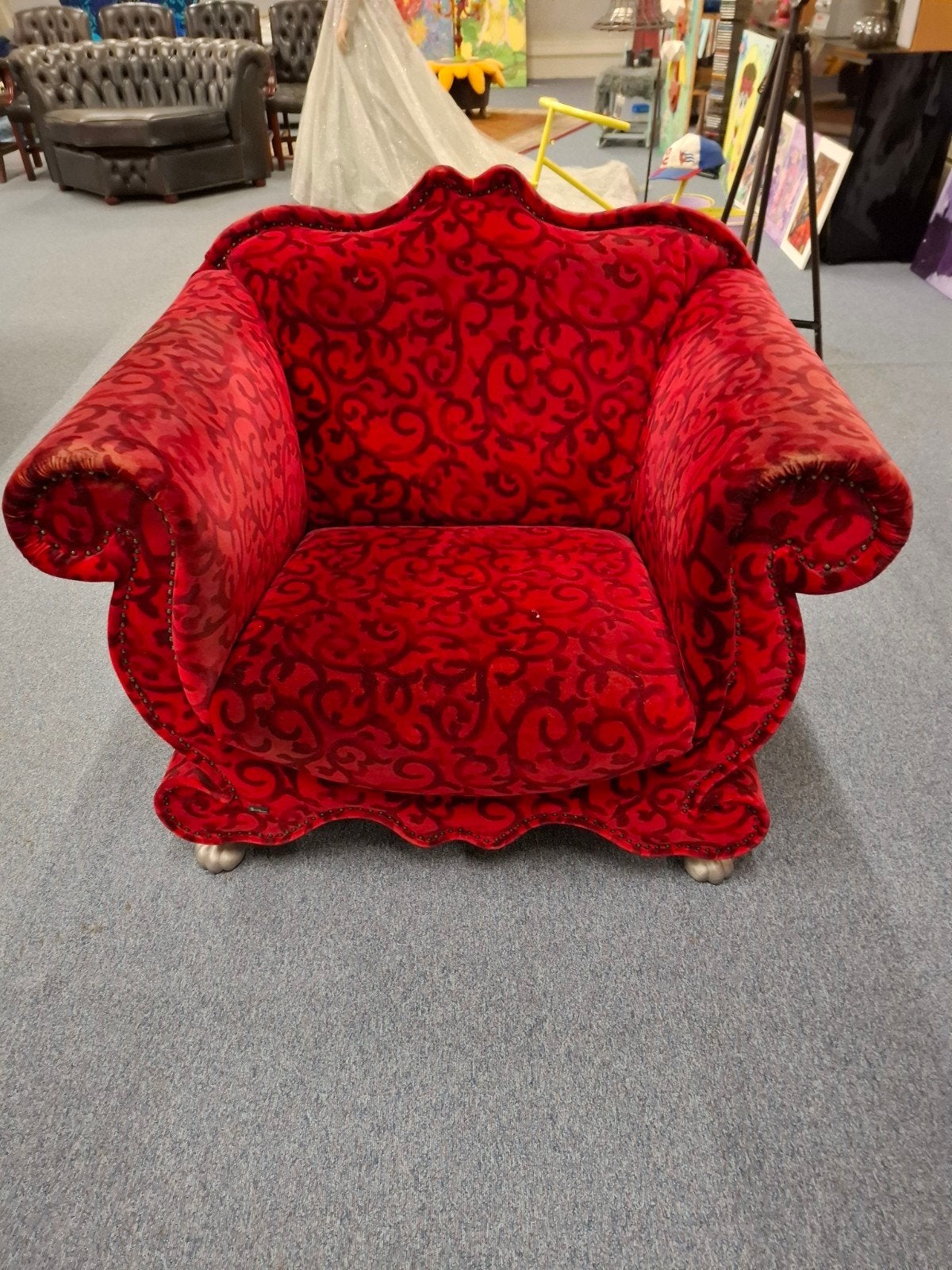 2 rode bretz  stoelen  iets beschadigd, Gebruikt, Vintage, Barok, Klassiek, Ophalen of Verzenden, Rood