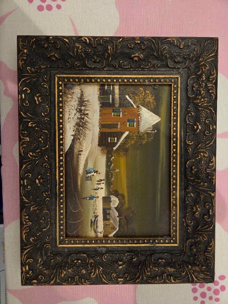 Oud Hollands Winterlandschap Schilderij met Molen, Paneel, Handgeschilderd, Oud hollands, Ophalen of Verzenden