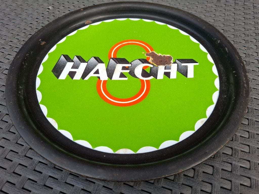 emaille plateau Haecht nr 2: (Emaillerie Weerde), Ophalen of Verzenden, Zo goed als nieuw, Reclamebord, Plaat of Schild, Overige merken