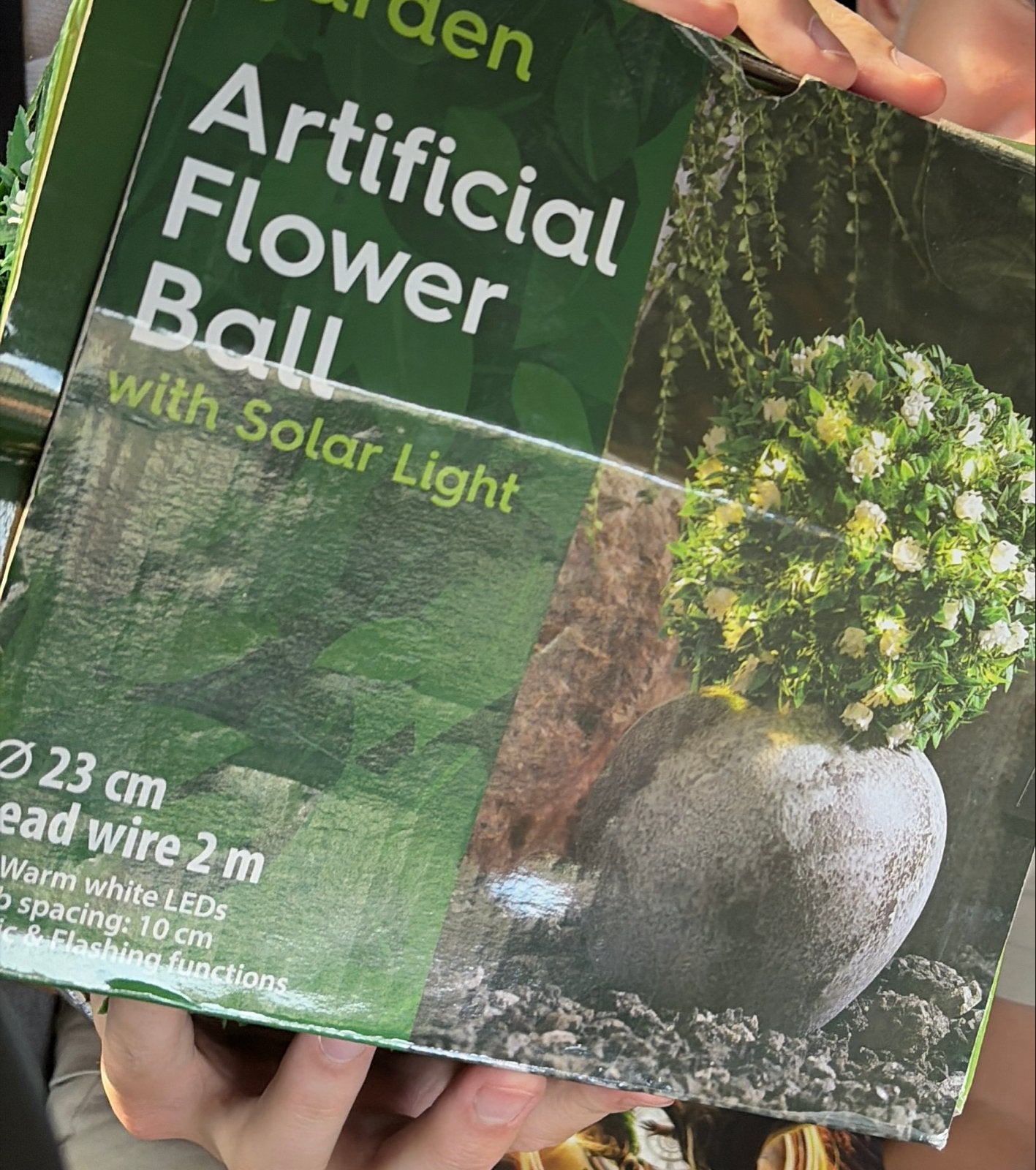Kunst Bloemen Bal met Solar Licht - Nieuw in Verpakking, Ophalen, Zonne-energie, Kunststof, Overige typen