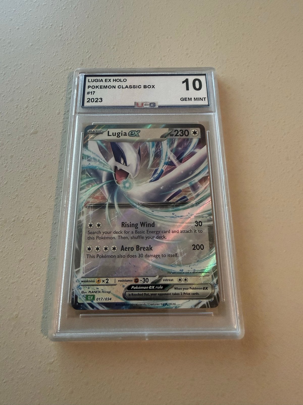 Lugia EX Holo Pokemon Classic Box 2023 Graded 10 UCG, Ophalen of Verzenden, Nieuw, Losse kaart, Foil
