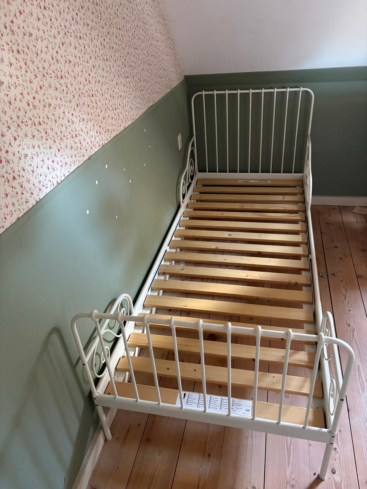 IKEA Bed ledikant 200x80 met lattenbodem (eventueel matras), Ophalen, Gebruikt, Eenpersoons, Wit