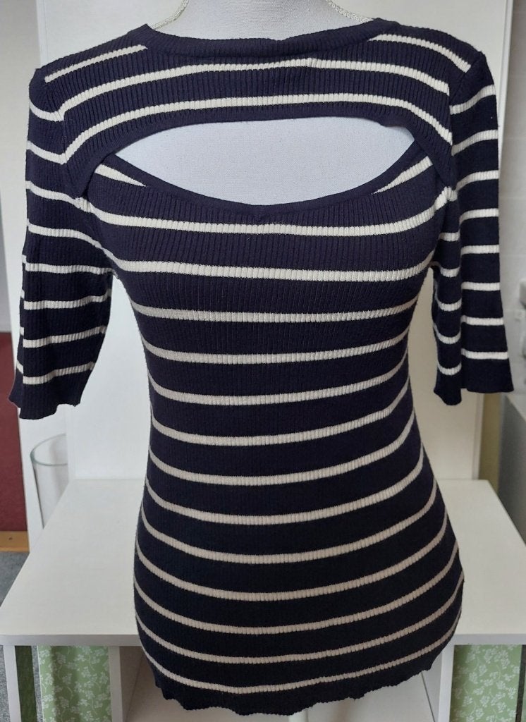 (TD04) 3/4 mouw - blauw gestreepte top - F&F, maat 40, Maat 38/40 (M), Blauw, Ophalen of Verzenden, Zo goed als nieuw