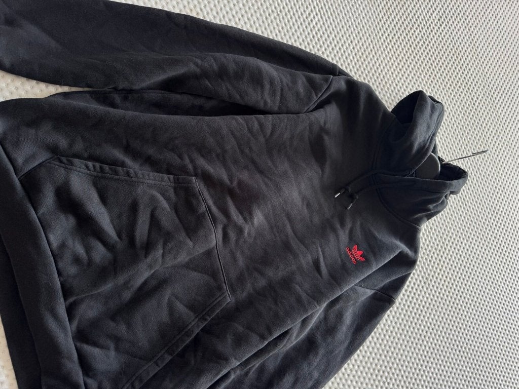 adidas Originals hoodie zwart rode trefoil maat XL, Zwart, Maat 56/58 (XL), Ophalen of Verzenden, Zo goed als nieuw