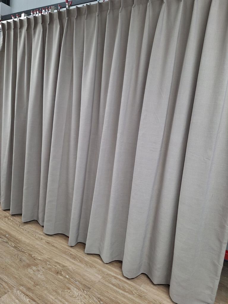 Lichtbruin gordijn, 192x220cm, enkele plooi, Gebruikt, Bruin, Enkele plooi, Ophalen of Verzenden