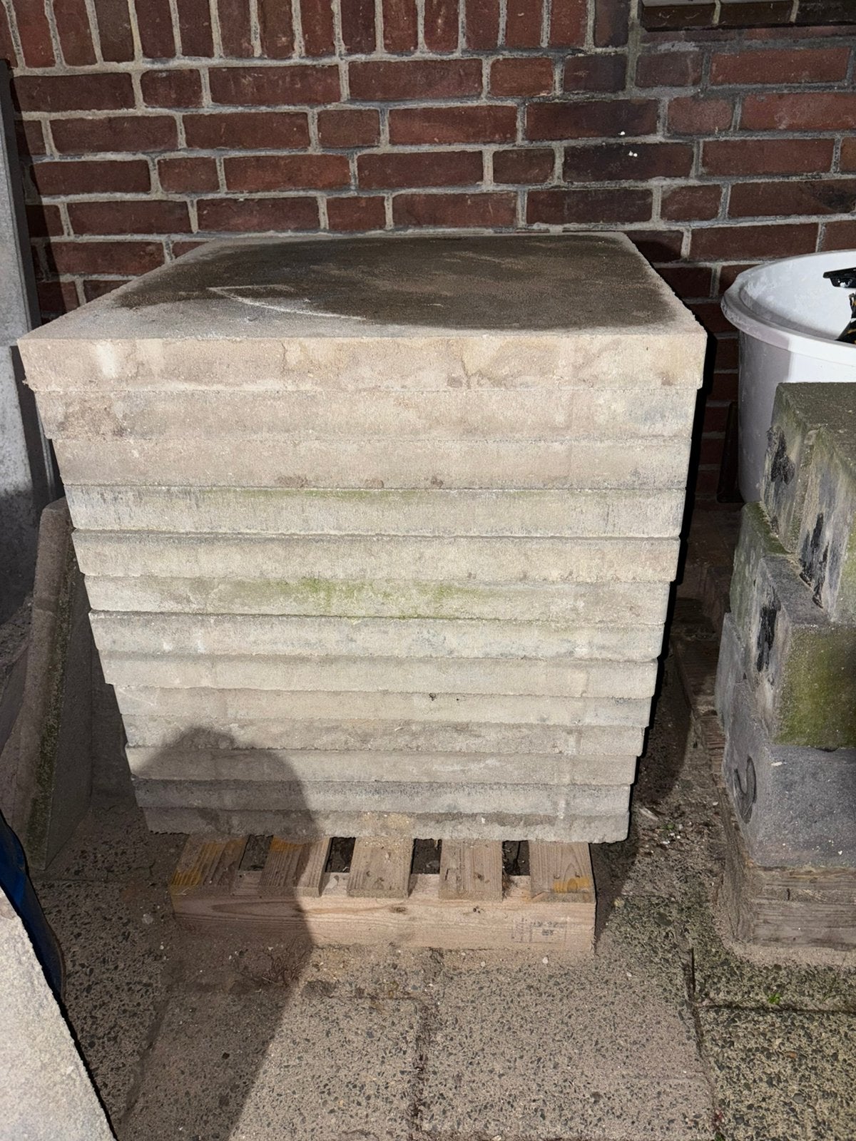 Tegels, Ophalen, Gebruikt, Beton, Terrastegels