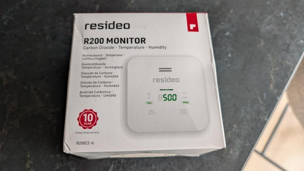 CO2, vochtigheid en temperatuur monitor R200C2-A Resideo, Ophalen of Verzenden, Nieuw, Temperatuur
